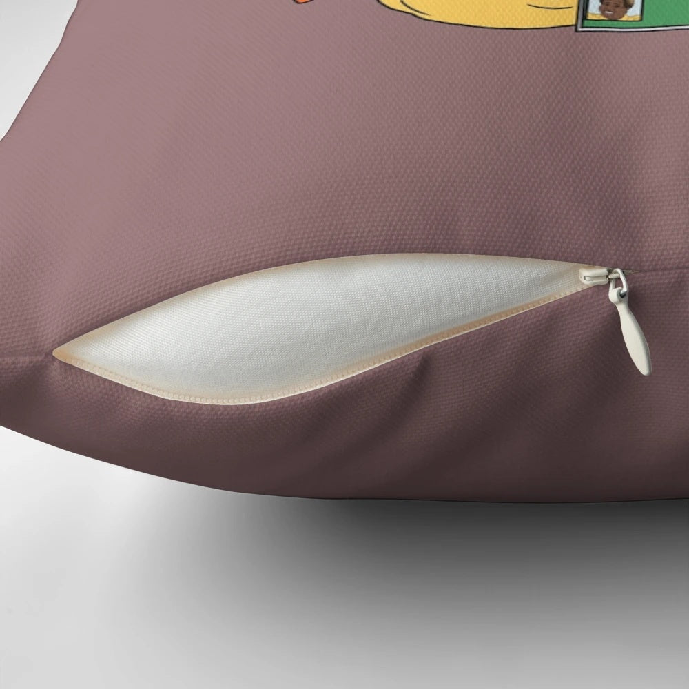 Come Fly With Me" Precious Pillow, a delightful aviation-themed coffee shop decor item featuring a manicured hand holding a coffee cup.