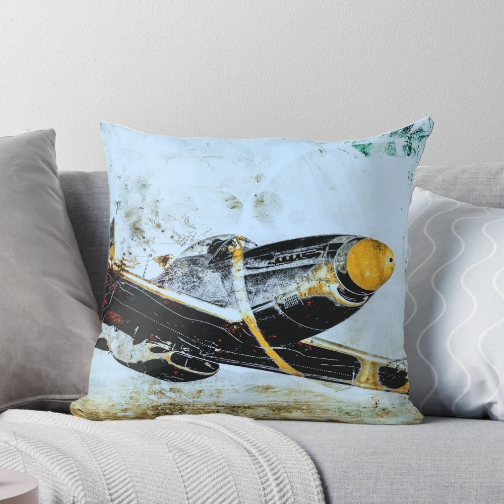 P-51 Mustang airplane pillow for aviation enthusiasts and fighter plane lovers