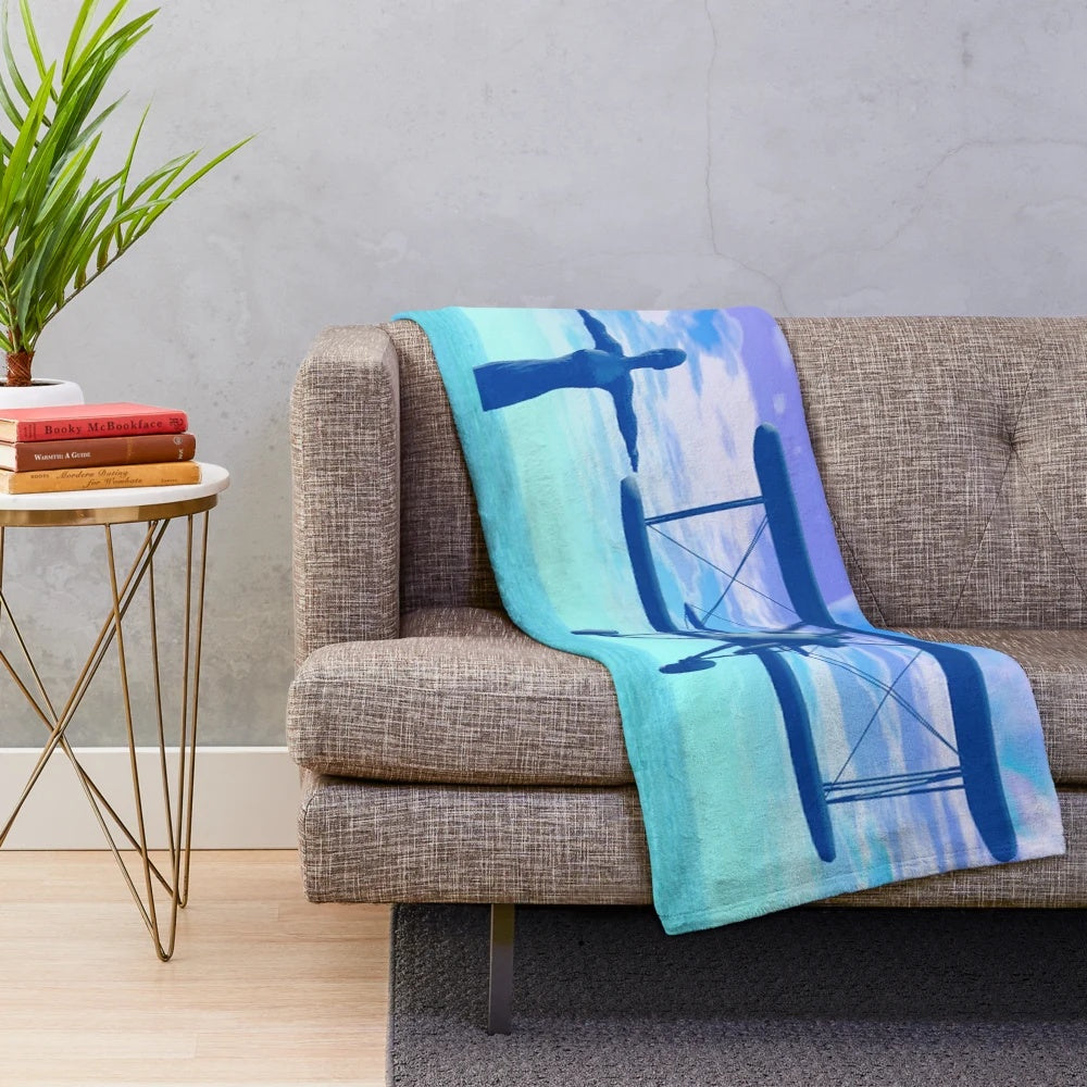 Wings of Flight Plush Blanket featuring a fantasy-inspired abstract pattern