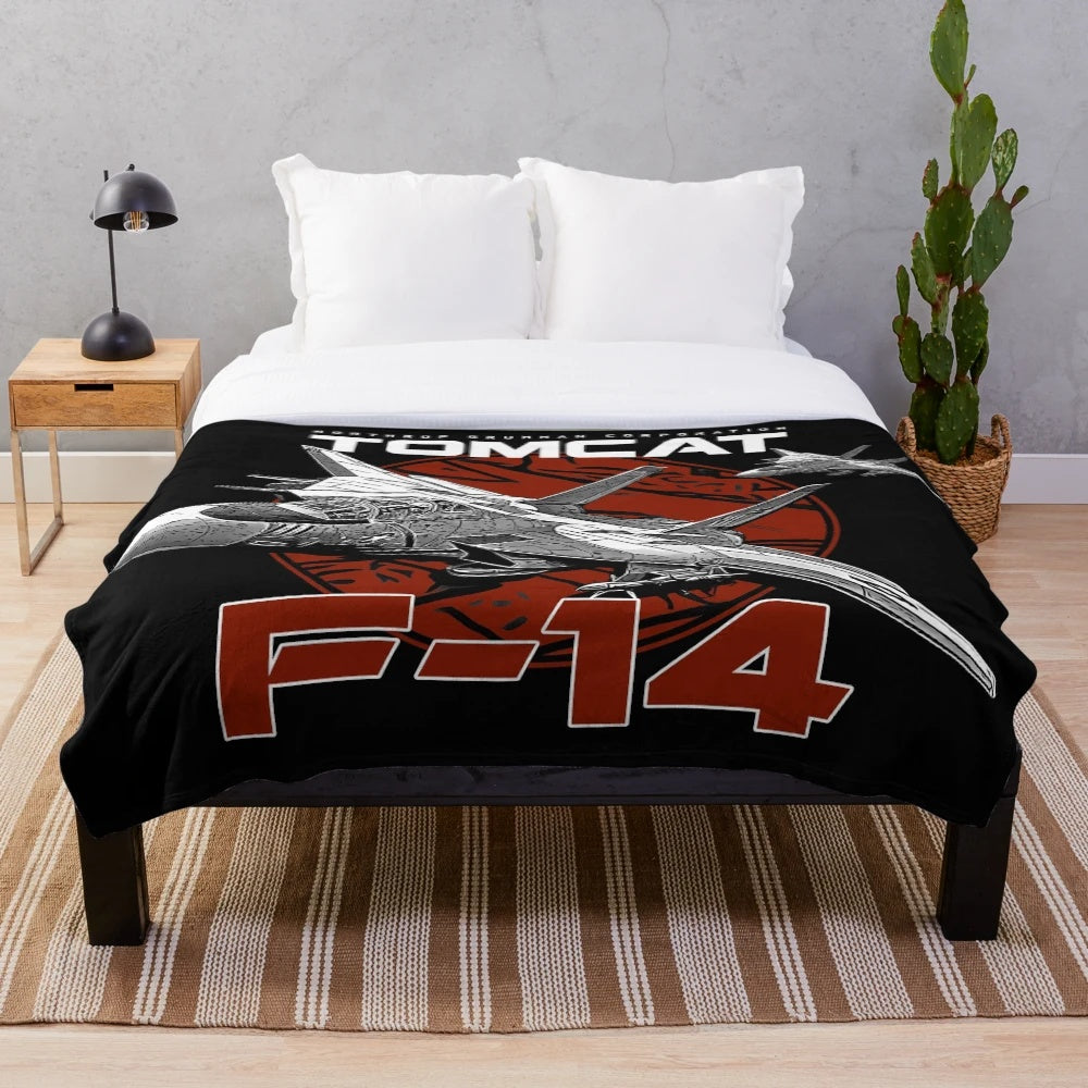 F-14 Tomcat fighter jet plush blanket