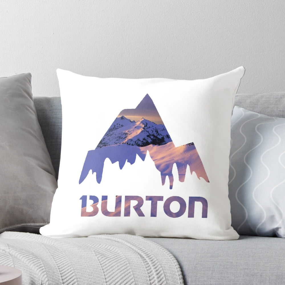 Burton Sunset Pillow featuring palm trees and a California beach scene