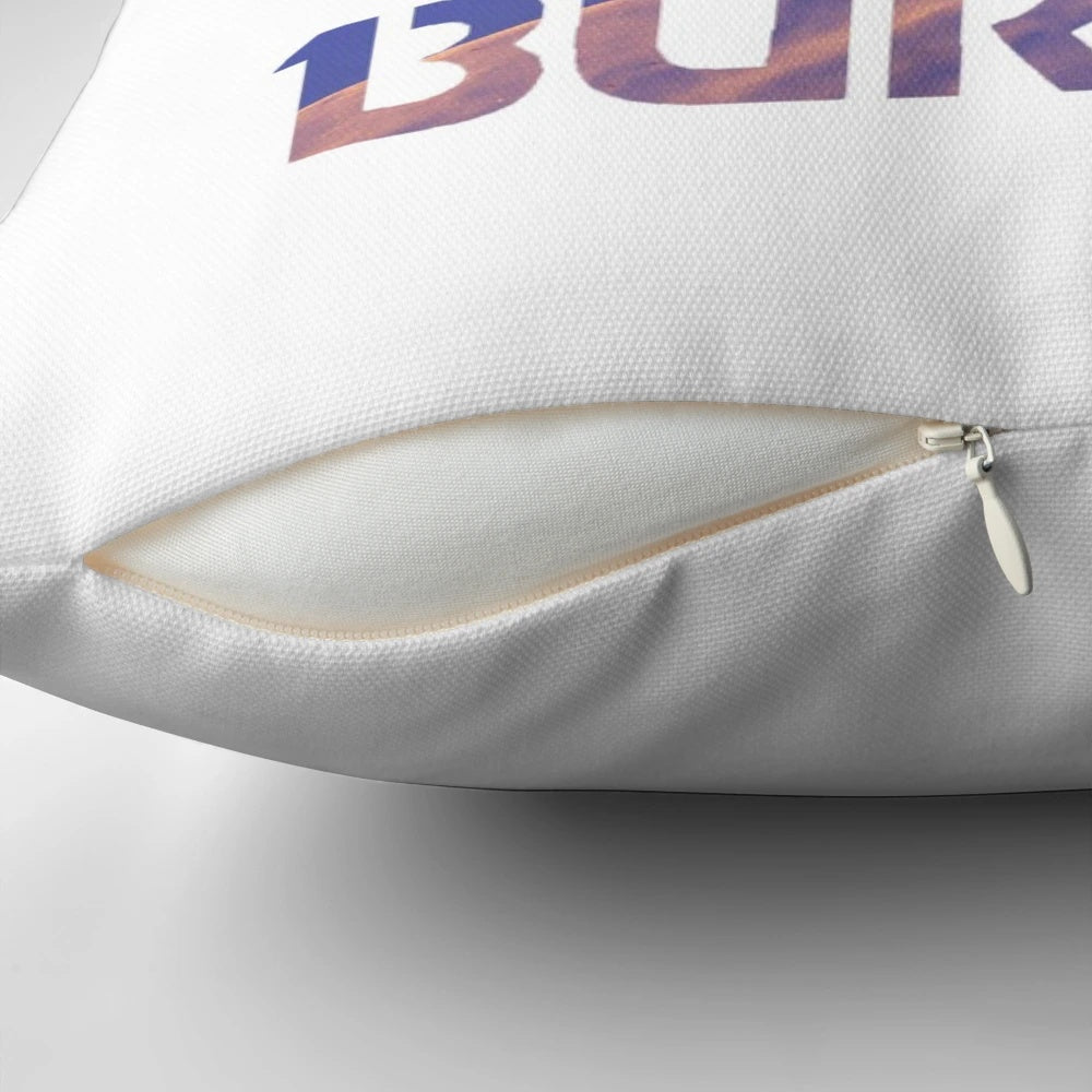 Burton Sunset Pillow featuring palm trees and a California beach scene