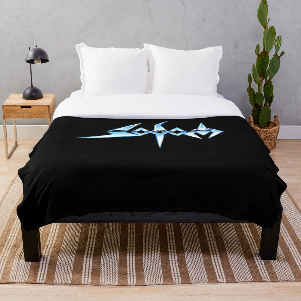 Sodom band metal music logo printed on a soft and cozy plush blanket