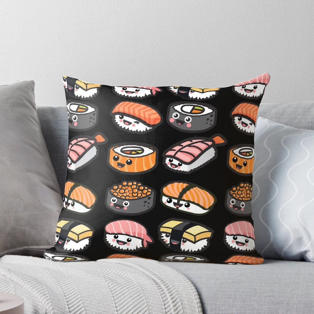 A cute and plush sushi-themed pillow for sushi enthusiasts and Japanese food lovers.