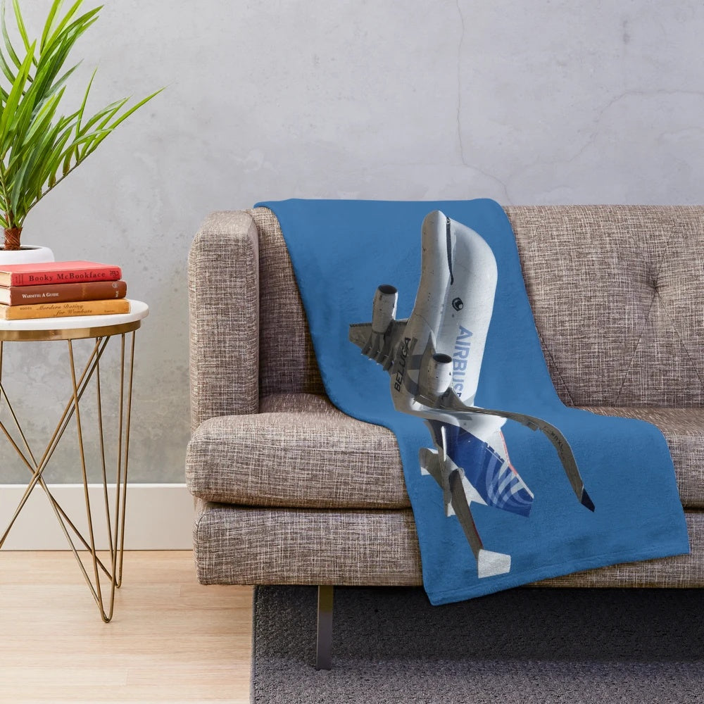 Airbus Beluga inspired plush blanket