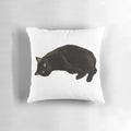 Plush black cat-shaped pillow for cozy lounging