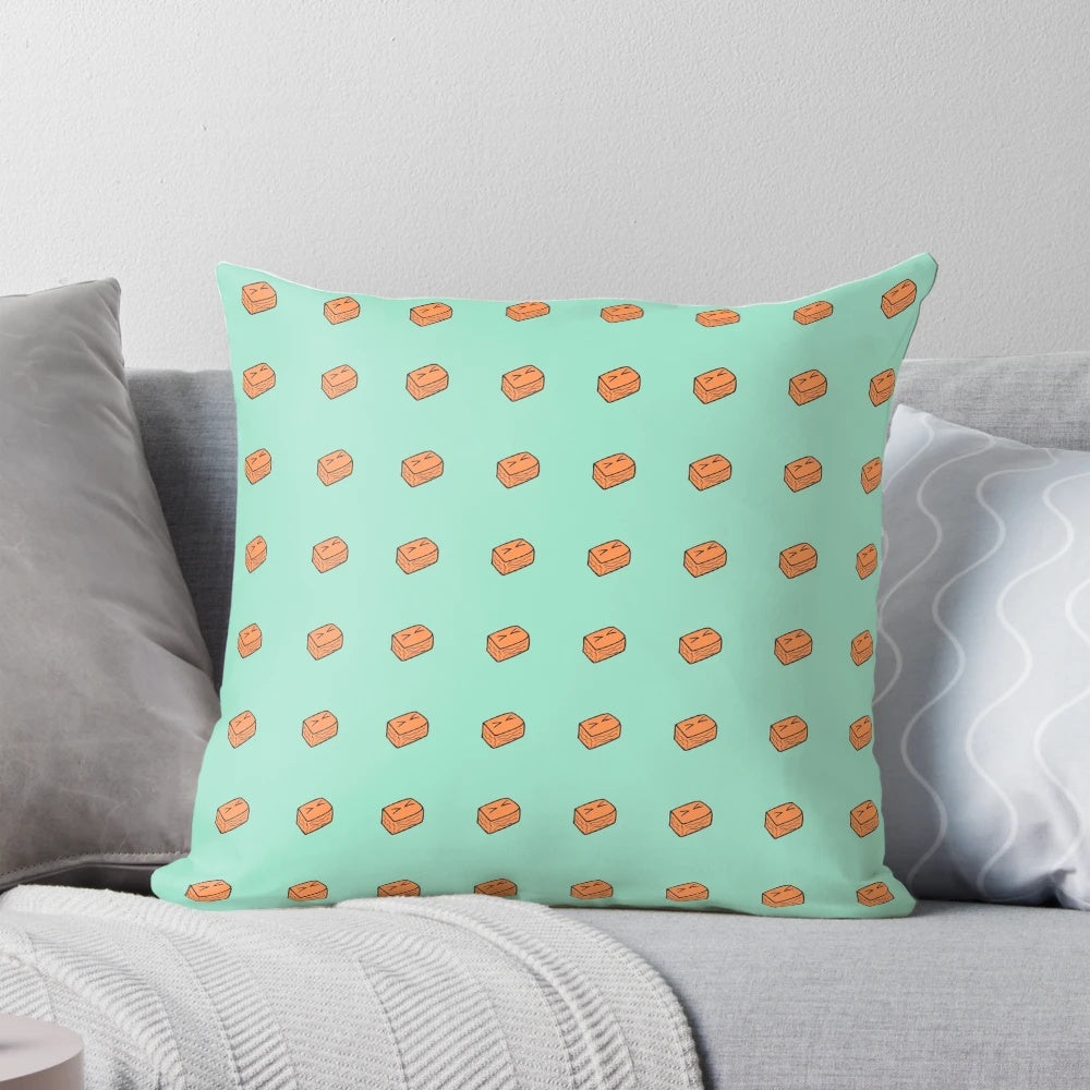 Kanom Chan-Inspired Decorative Pillow with Cute Smiling Design