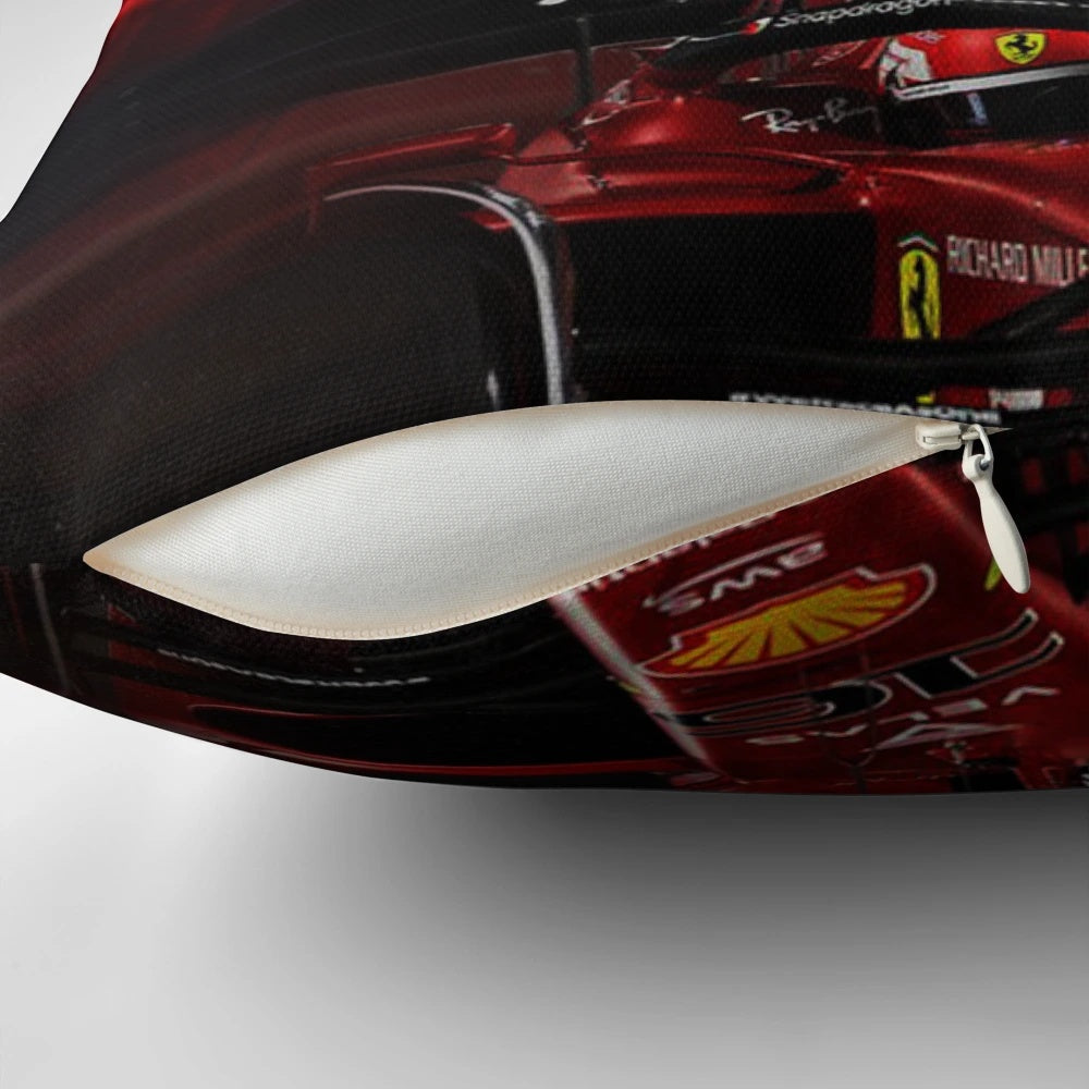 Soft and plush pillow featuring the image of Formula 1 driver Charles Leclerc