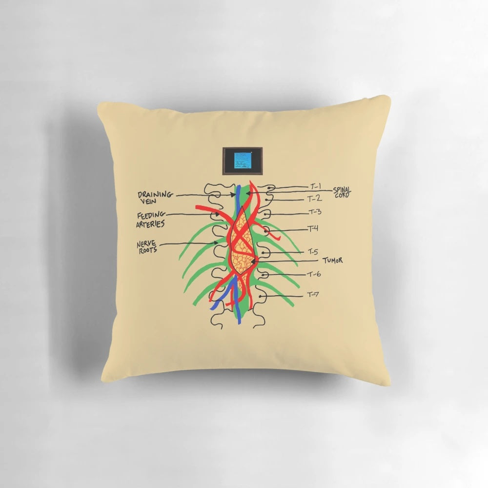 Soft and plush grey's anatomy themed pillow with meredith grey and derek shepherd design