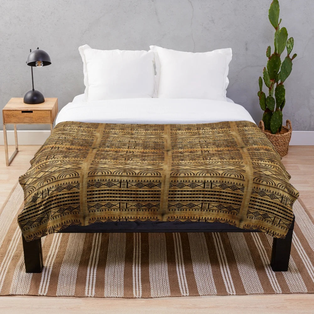 Soft and Cozy African Texture Plush Blanket with Intricate Patterns