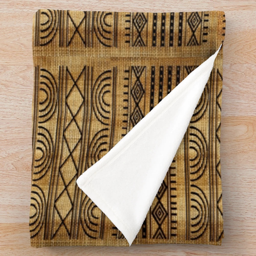 Soft and Cozy African Texture Plush Blanket with Intricate Patterns