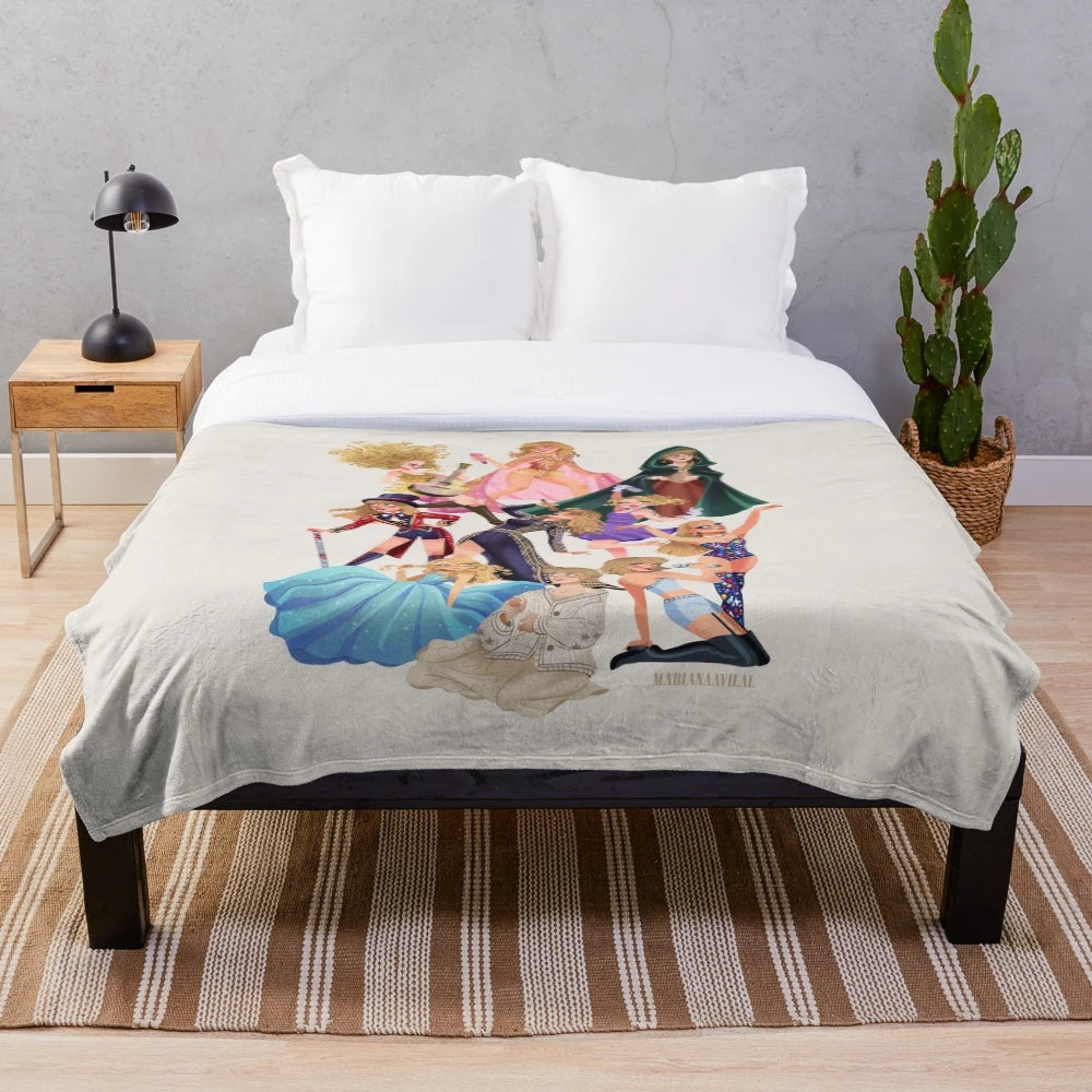 All Eras Plush Blanket with a vintage, nostalgic design
