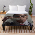 Soft and plush American Psycho-themed blanket featuring the iconic character Patrick Bateman