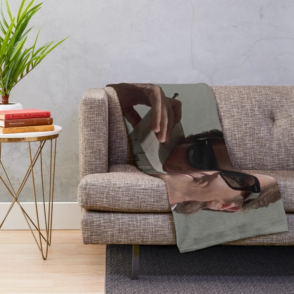 Soft and plush American Psycho-themed blanket featuring the iconic character Patrick Bateman
