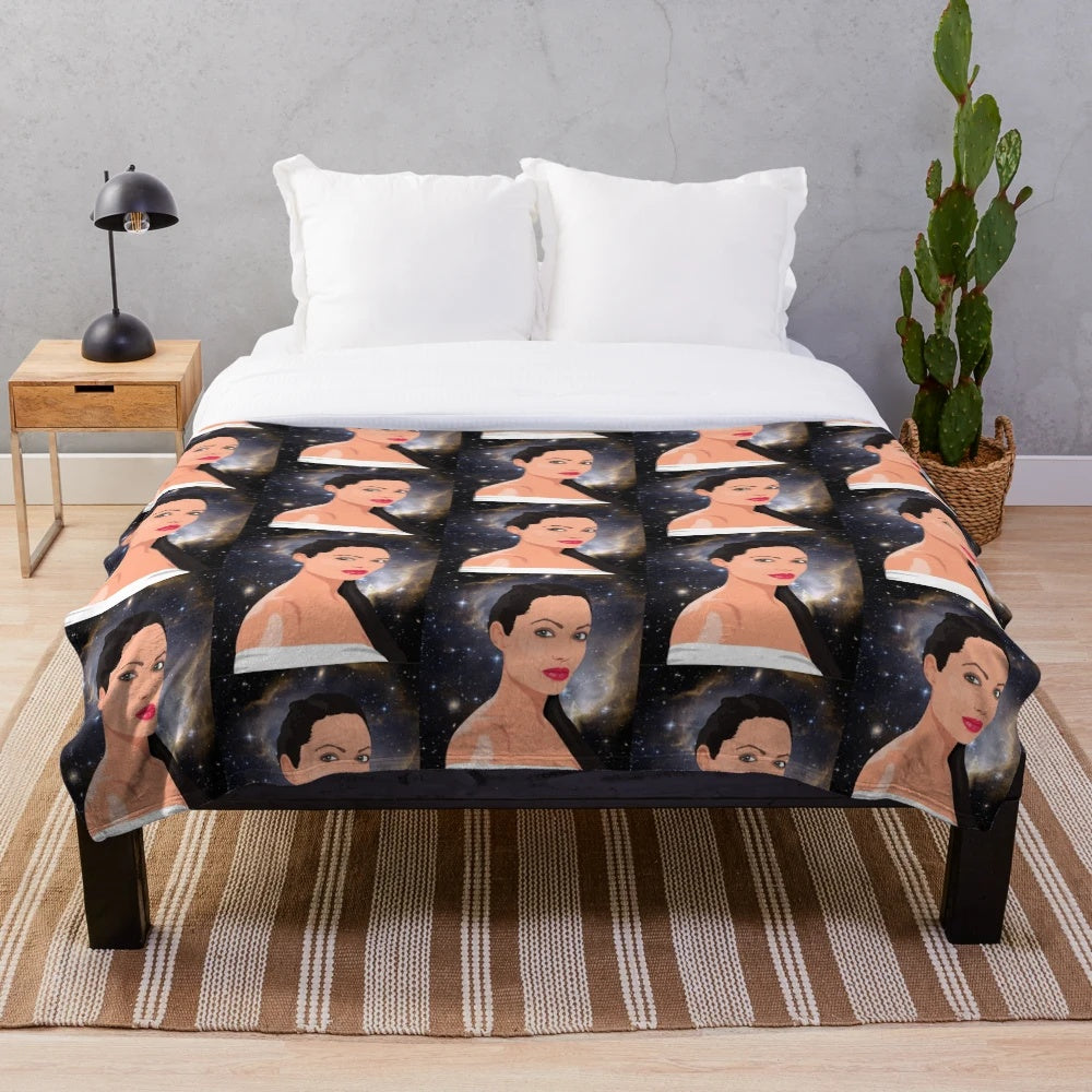 Angelina Jolie inspired plush blanket