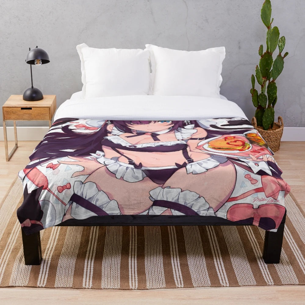 Soft and plush anime girl blanket for home and bedroom decor