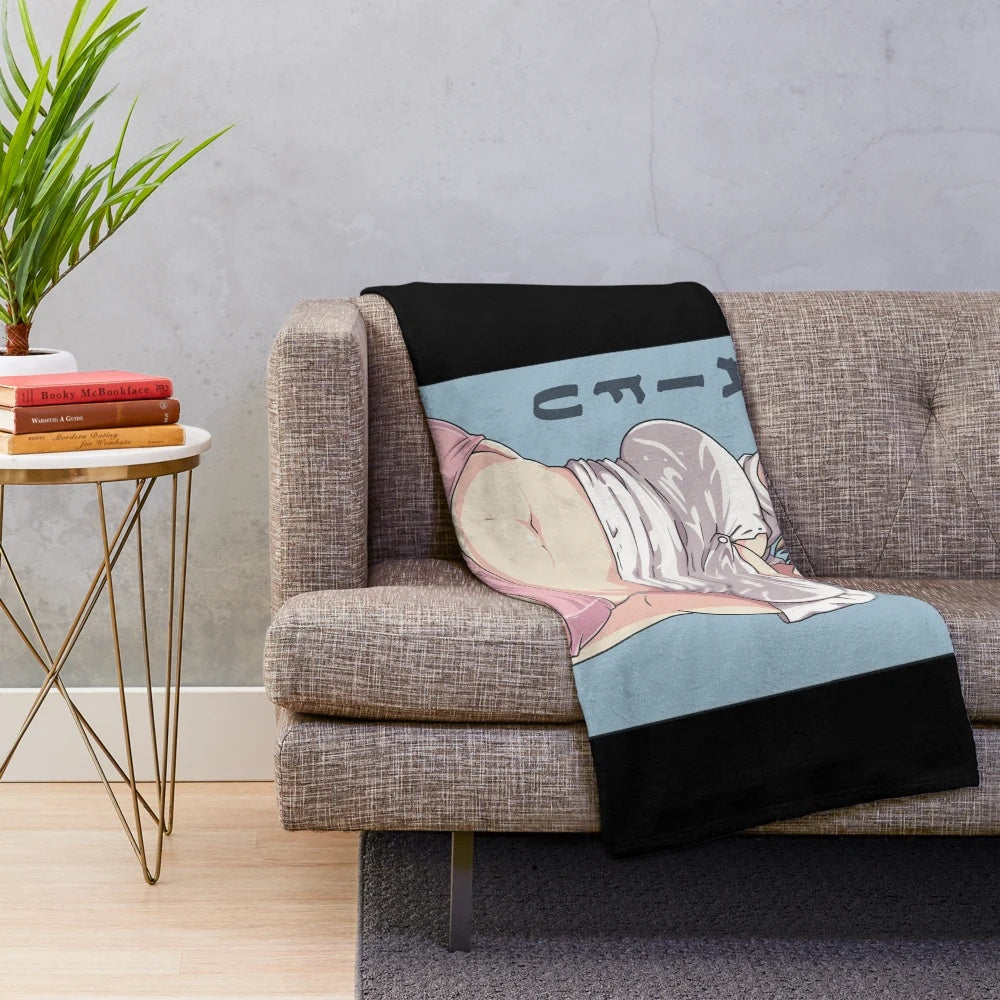 Soft and plush anime girl themed blanket