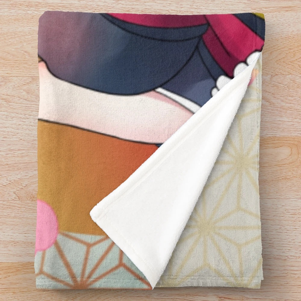 Soft and cozy plush blanket with anime-inspired design