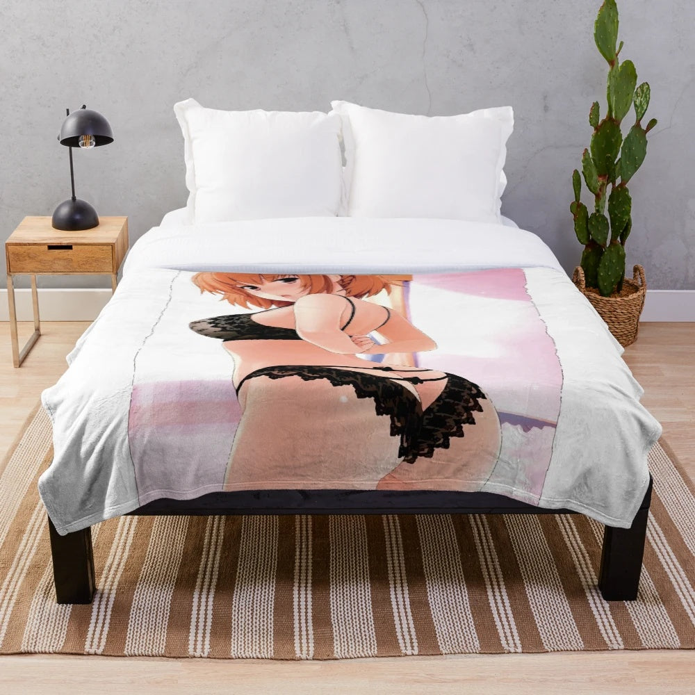 Soft and cuddly anime-inspired plush blanket