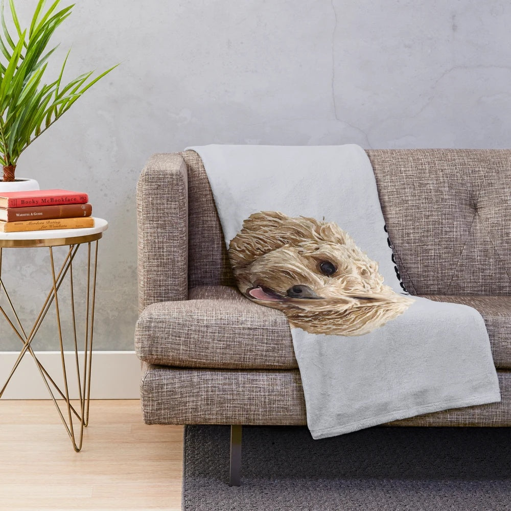 Apricot cockapoo plush blanket