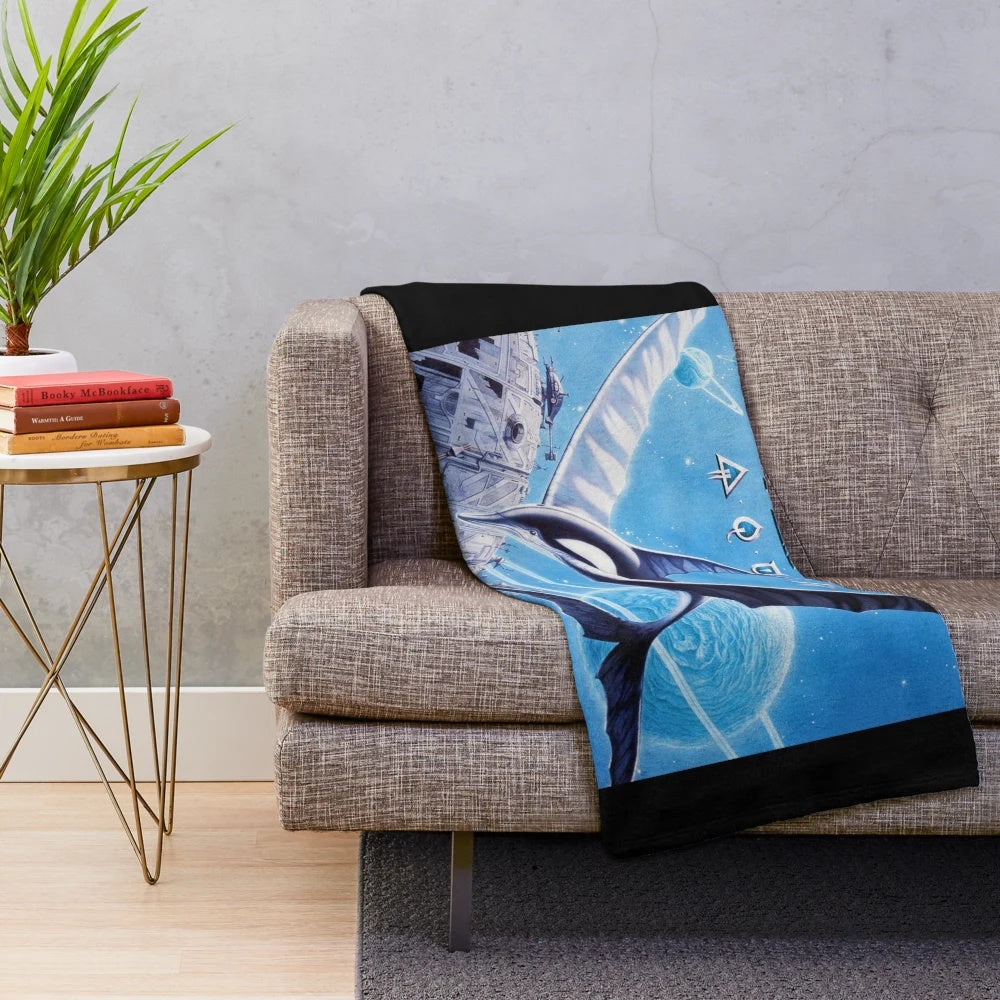 Asia aqua plush blanket