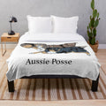 Aussie Plush Blanket with Cute Australian Shepherd Design