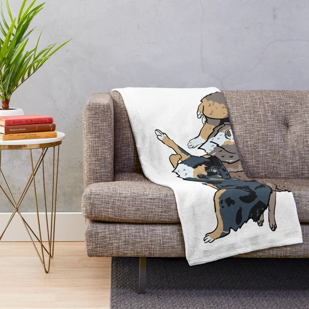 Aussie Plush Blanket with Cute Australian Shepherd Design