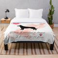 Soft and cuddly pink and white plush blanket featuring an Australian Kelpie dog
