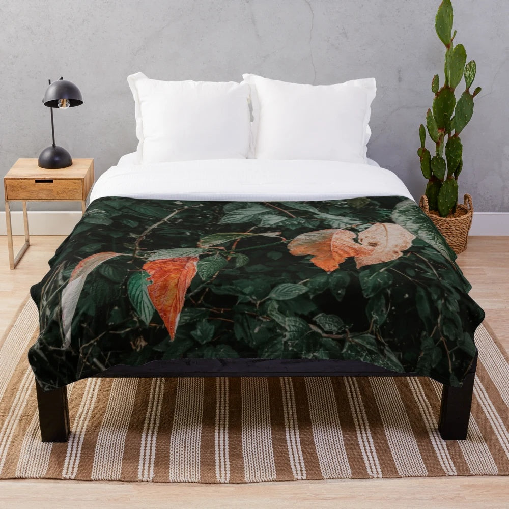 Soft and plush autumn-themed blanket