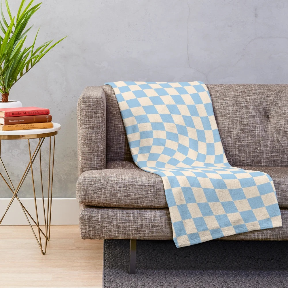 Baby blue twist plush blanket