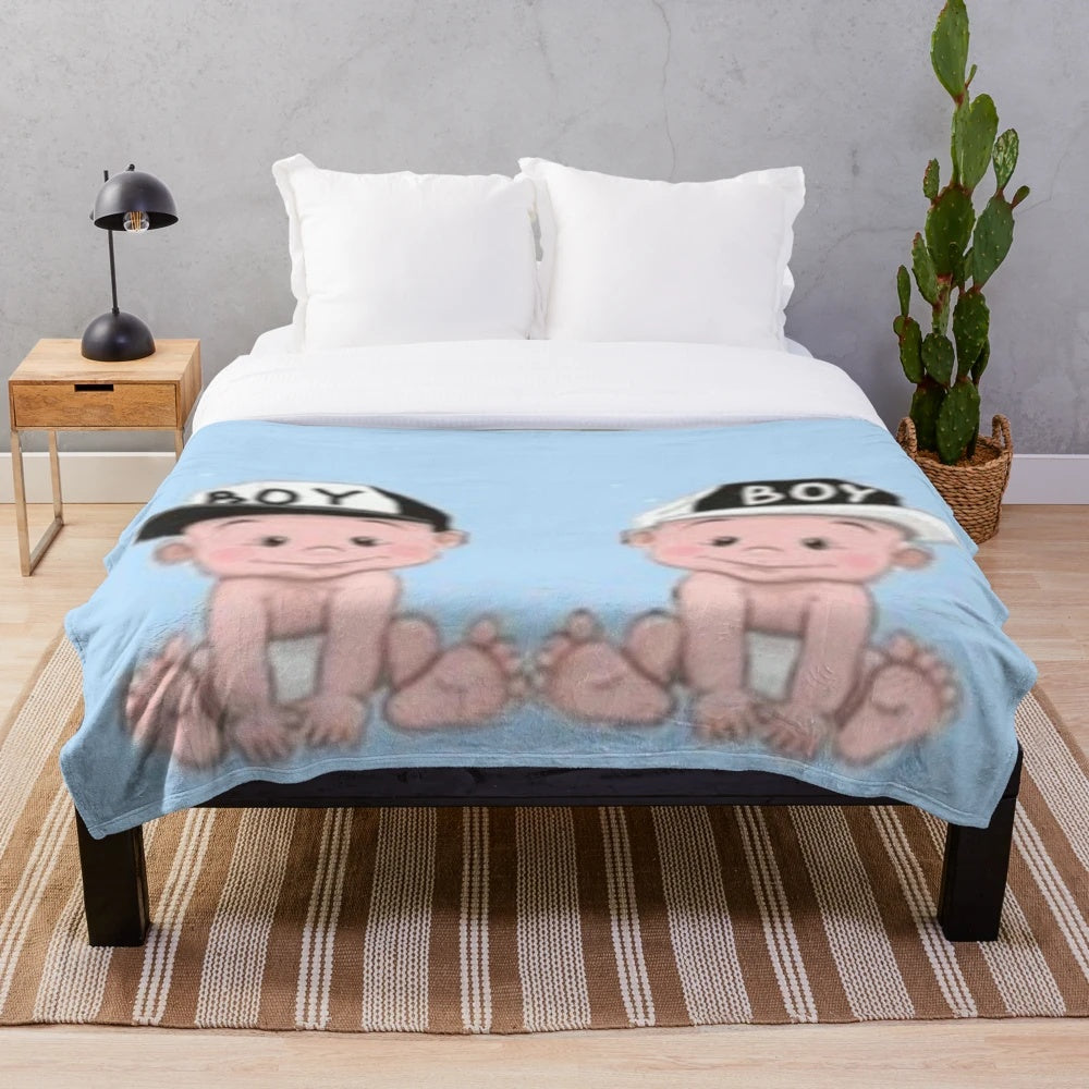 Soft blue baby plush blanket