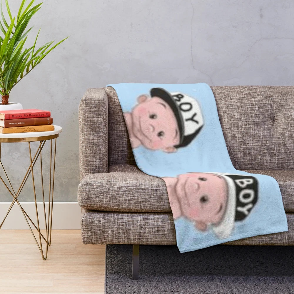 Soft blue baby plush blanket
