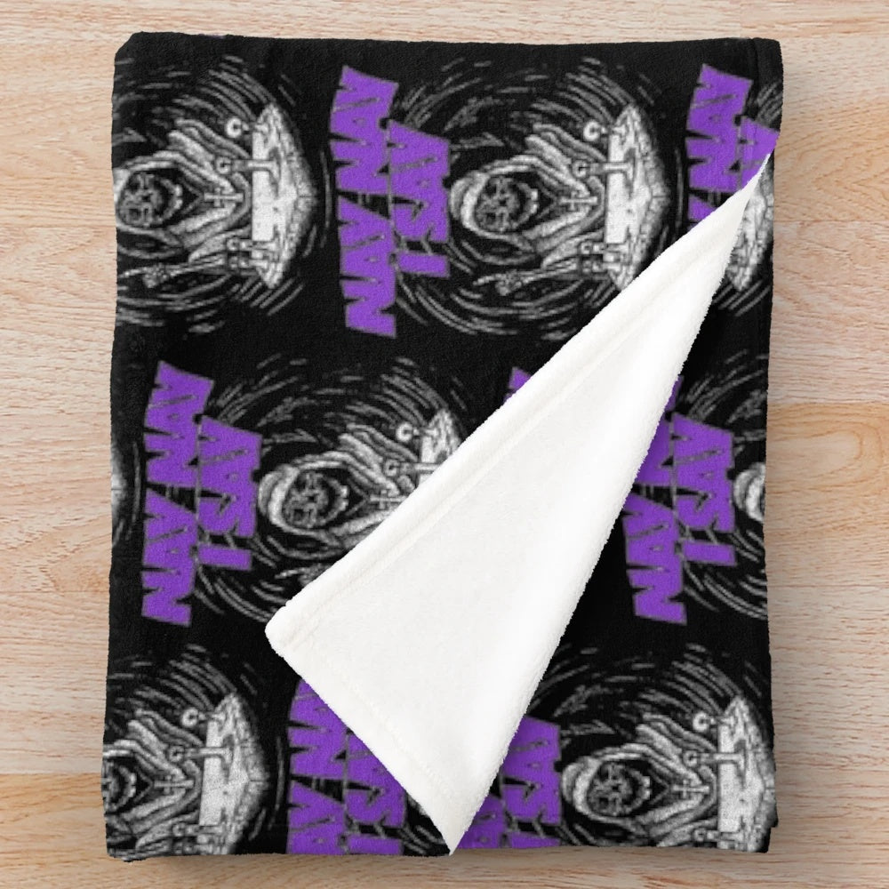 Bailey-Sarian inspired plush blanket featuring true crime and makeup mystery design