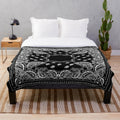 Black and white bandana print plush blanket