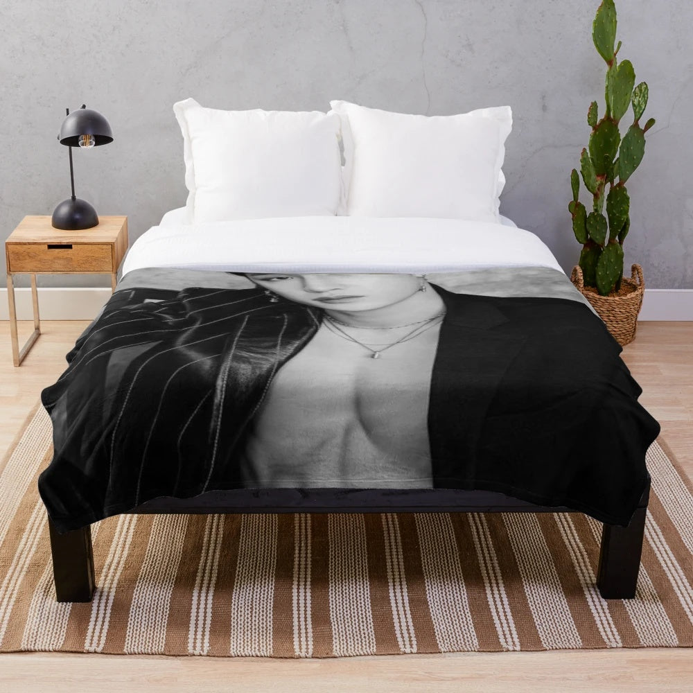 Bang Chan Plush Blanket, Soft and Cozy Bedding for Stray Kids Fans