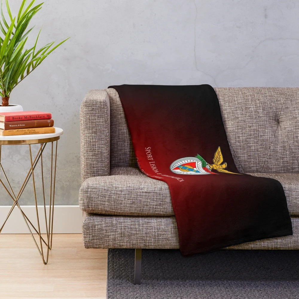 Soft and Cozy Benfica Plush Blanket with Portuguese Football Team Logo