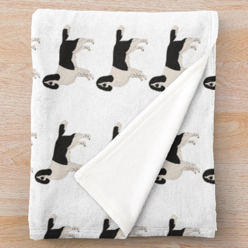 English Springer Spaniel dog breed on a black plush blanket