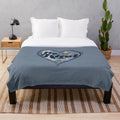 Blue heart plush blanket with forget me not flowers