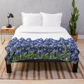 Soft and plush bluebonnet flower themed blanket