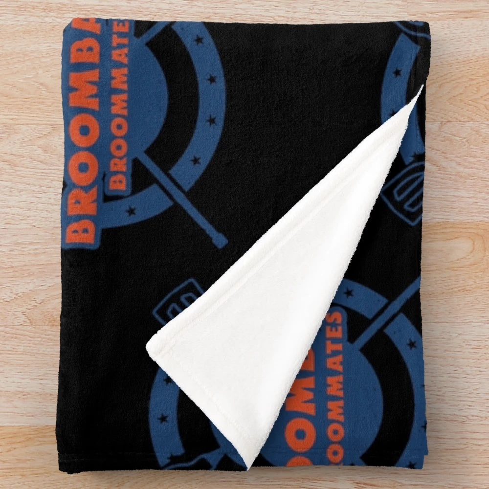 Broomball plush blanket featuring a cozy and comfortable design