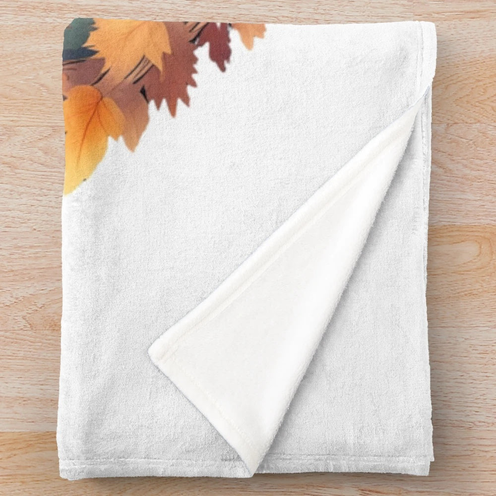 Soft and plush bunny-themed blanket with fall designs