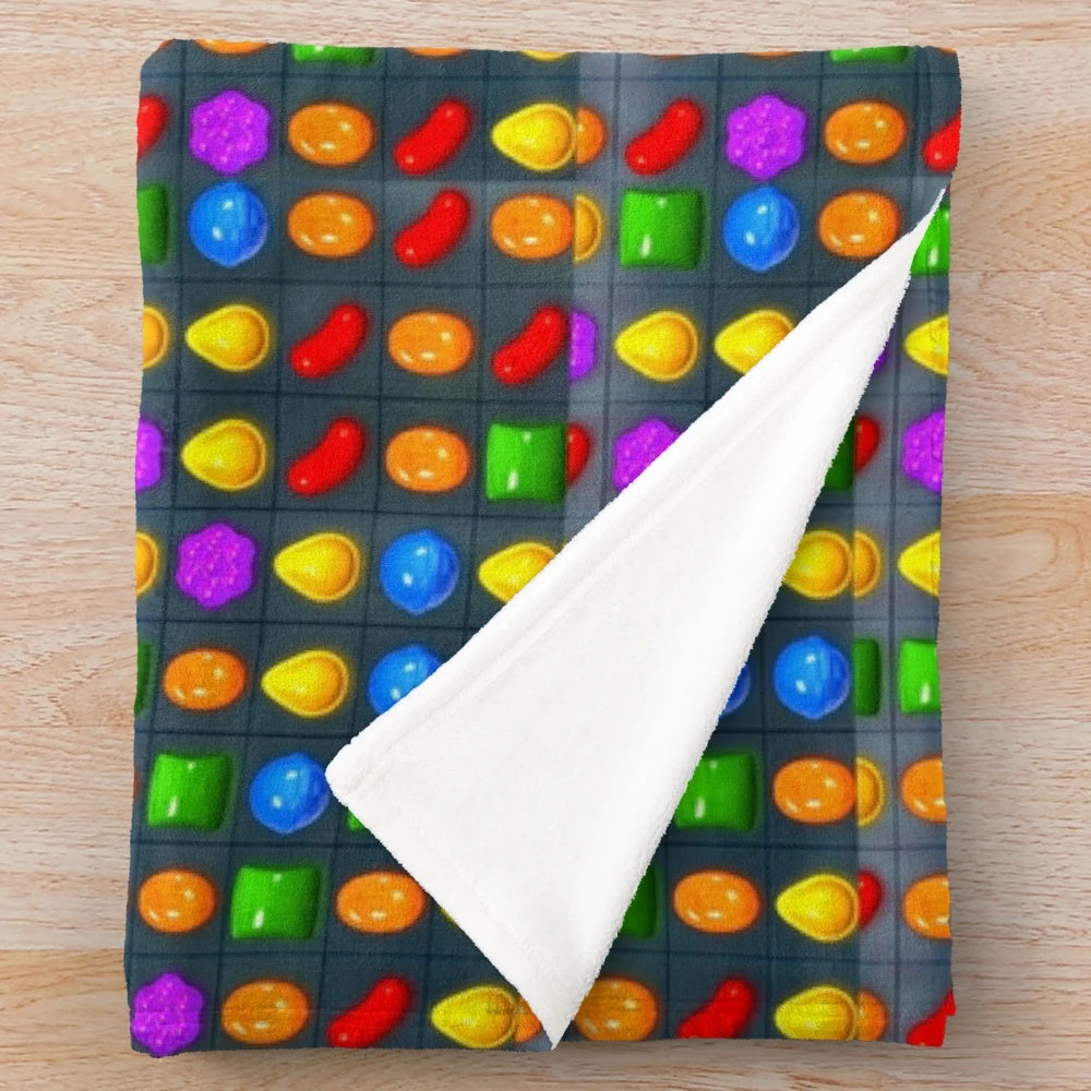 Candy Crush inspired plush blanket