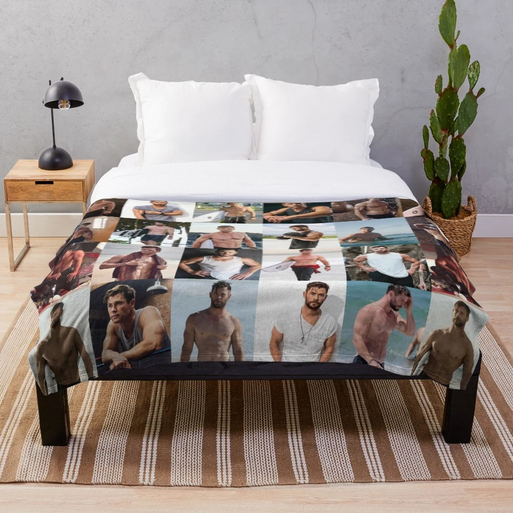 Chris Hemsworth inspired plush blanket