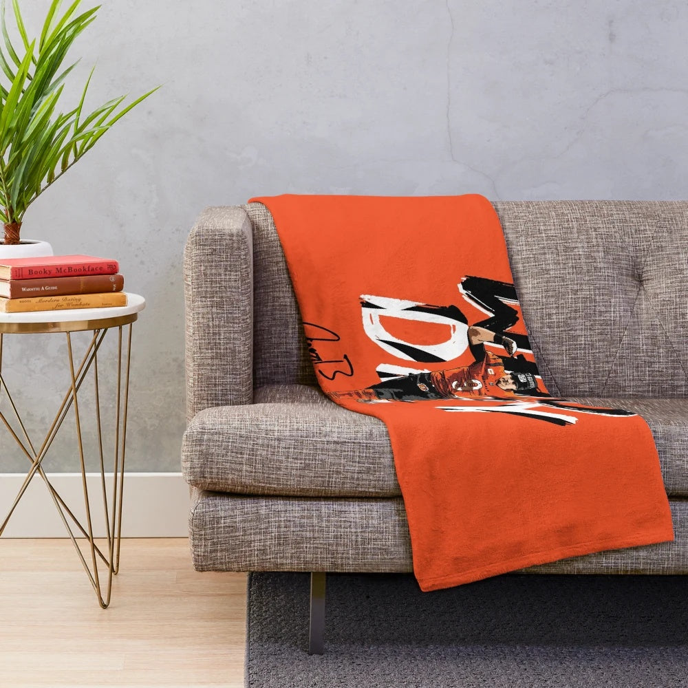 Cincinnati Bengals plush blanket featuring Joe Burrow