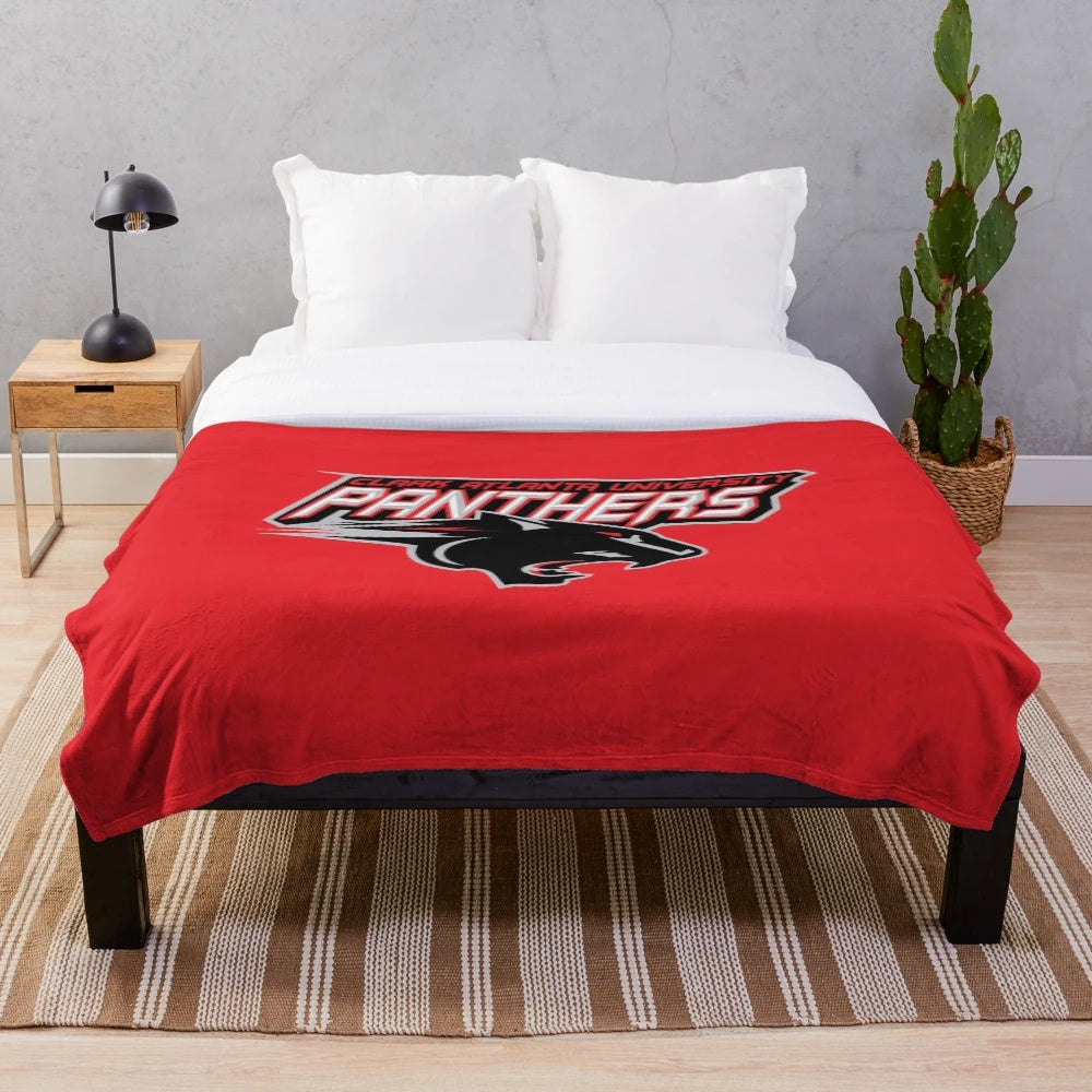 Clark Atlanta Panthers-inspired plush blanket with college logo