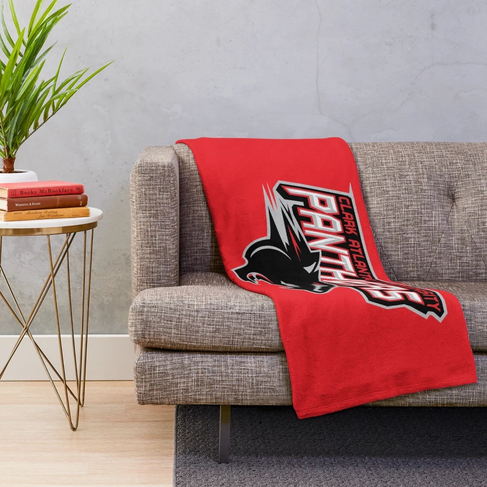 Clark Atlanta Panthers-inspired plush blanket with college logo