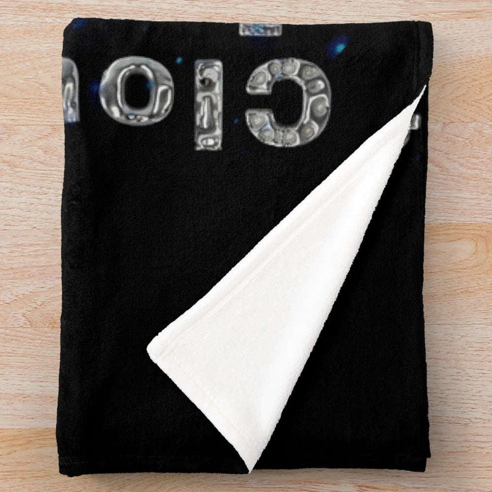 Cloud Strife inspired plush blanket featuring the iconic character from Final Fantasy 7
