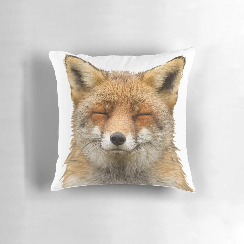 Soft and plush fox-shaped pillow in a cute design