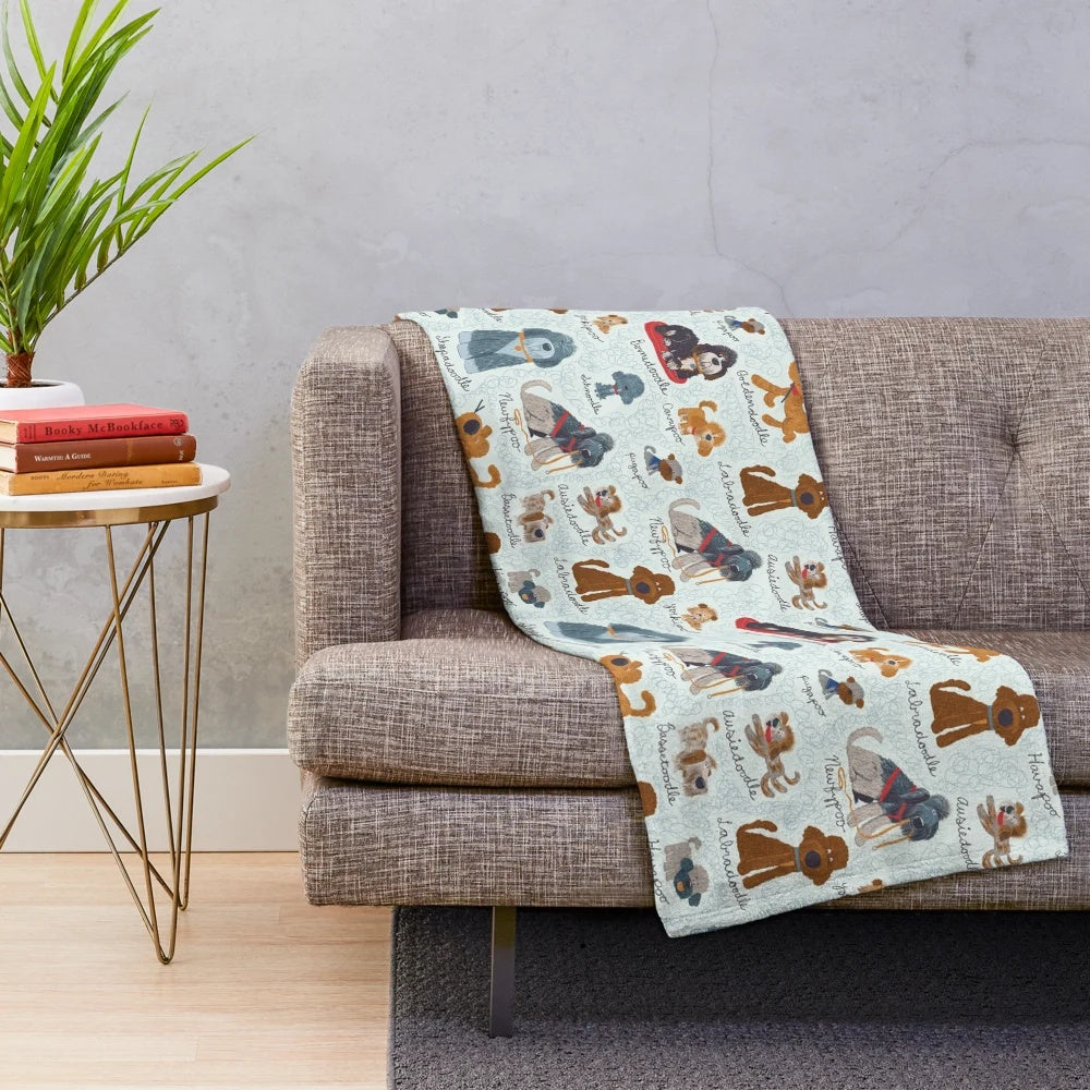 Soft and Cozy Doodle Dog Plush Blanket