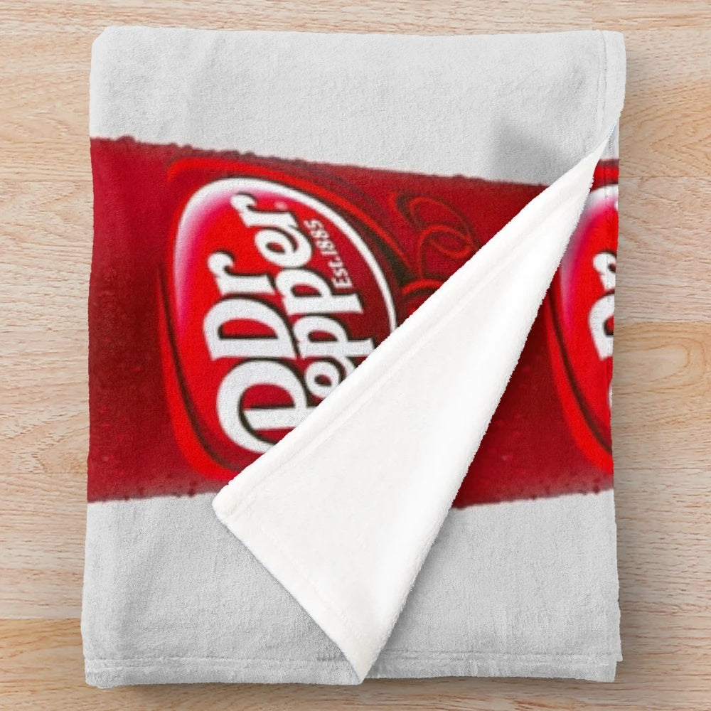 Soft and plush Dr Pepper themed blanket